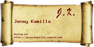 Jeney Kamilla névjegykártya