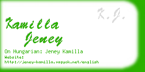 kamilla jeney business card